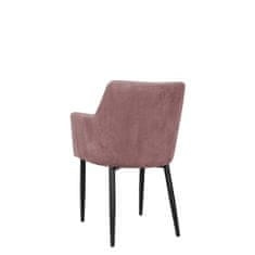 Veneti Čalouněná jídelní židle HAUMON - černá / růžová