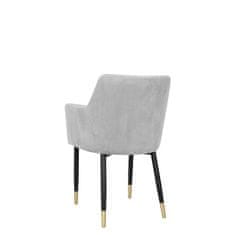 Veneti Čalouněná jídelní židle HAUMON - černá / zlatá / světlá šedá