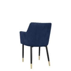 Veneti Čalouněná jídelní židle HAUMON - černá / zlatá / modrá