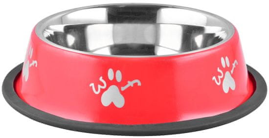 MagicHome Woof miska 19 cm, 400 ml, červená, pro psy