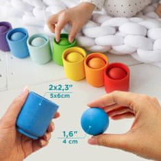 Ulanik Montessori dřevěná hračka "Balls in cups big“ pro nejmenší 