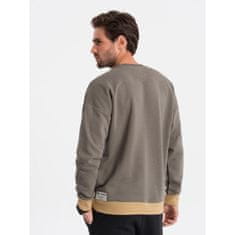 OMBRE Pánská mikina OVERSIZE khaki MDN123981 S