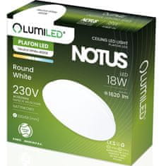 LUMILED Stropní svítidlo LED plafon NOTUS 18W 4000K kulaté bílé 33cm