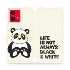 Mobiwear Flip pouzdro na mobil Motorola Moto G84 5G - M041S Panda - life is not