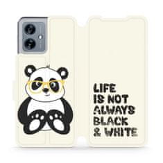 Mobiwear Flip pouzdro na mobil Motorola Moto G54 5G / Moto G54 5G Power Edition - M041S Panda - life is not