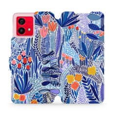 Mobiwear Flip pouzdro na mobil Motorola Moto G84 5G - MP03P Modrá květena