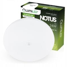 LUMILED Stropní svítidlo LED plafon NOTUS 24W 4000K kulaté bílé 38cm s pohybovým senzorem