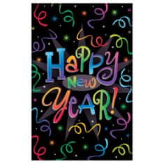 Amscan Plastový ubrus Happy New Year barevný 137x259cm