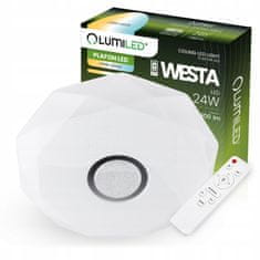 LUMILED Stropní svítidlo LED plafon WESTA 24W CCT 39cm + dálkové ovládání