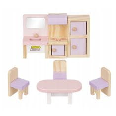 Northix Large furniture set for dollhouse - wood - 22 parts 