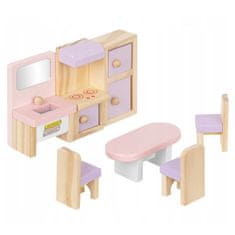 Northix Large furniture set for dollhouse - wood - 22 parts 