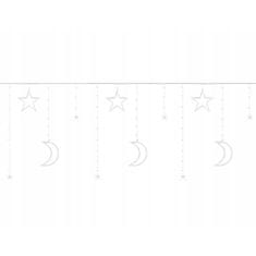 Northix Světelný závěs - hvězdy a měsíce - LED 