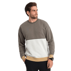 OMBRE Pánská mikina OVERSIZE khaki MDN123981 S