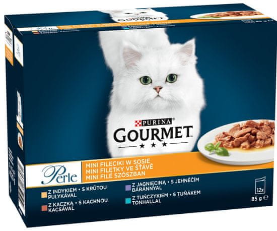 Gourmet PERLE multipack rybí a masový výběr ve šťávě 72x85 g