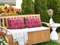 Beliani Sada 2 zahradních polštářů s geometrickým vzorem 40 x 60 cm růžové MEZZANO