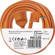 Emos Prodlužovací kabel 25 m / 1 zásuvka / oranžový / PVC / 230 V / 1,5 mm2