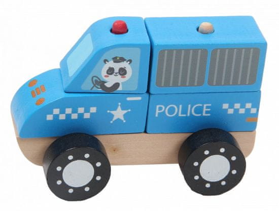 HOPE TOYS Dřevěné autíčko policie