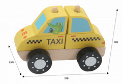 HOPE TOYS Dřevěné autíčko taxi