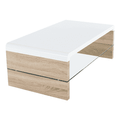 ATAN Konferenční stolek KONTEX 2 NEW - dub sonoma/bílá lesk