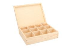 Čisté dřevo Dřevěná krabička na čaj (12 přihrádek)