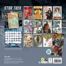 CurePink Oficiální nástěnný kalendář 2024 Star Trek TV Serie Classic s plakátem (30,5 x 30,5|61 cm)