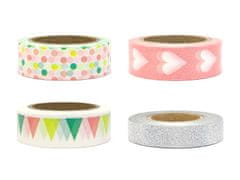 PartyDeco Washi pásky Pastelové 10m 4ks