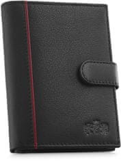 ZAGATTO Pánská černá peněženka se zapínáním na patentku, elegantní kožená peněženka, ochrana karet RFID, peněženka balená ve krabičce, kapsa na bankovky, kapsa na karty, na mince, na doklady / ZG-N4L-F16