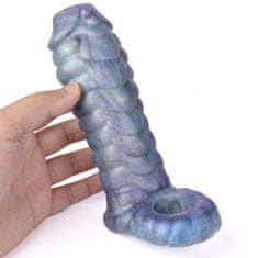 Xcock Velký silikonový návlek na penis a varlata se zahušťovacím účinkem