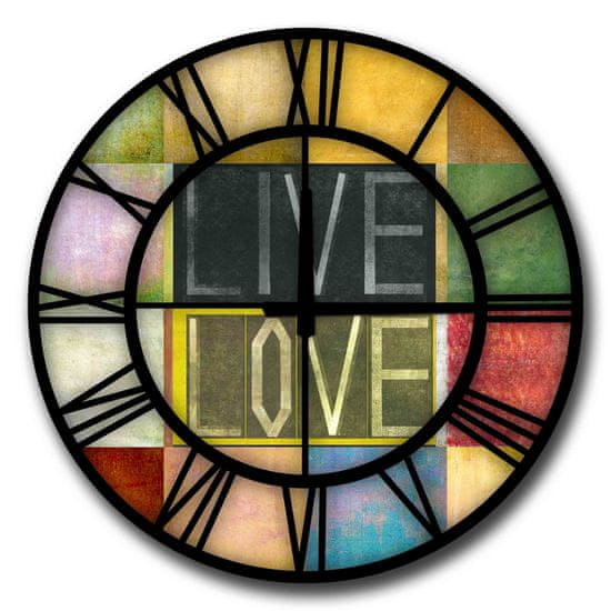 ASIR GROUP ASIR Nástěnné hodiny MDF LIVE LOVE 50 x 50 cm