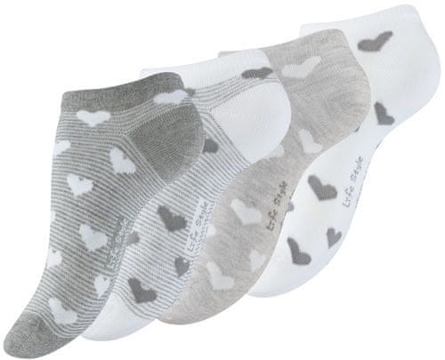 Vincent Creation® Vincent Creation Ponožky dámské kotníčkové - srdíčka - 4 páry