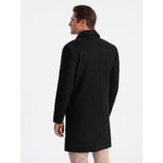 OMBRE Pánský dvouřadový kabát s podšívkou V4 OM-COWC-0107 černý MDN124007 XL