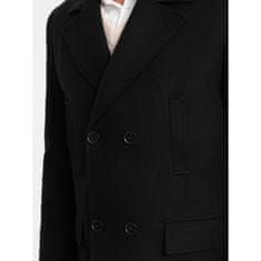OMBRE Pánský dvouřadový kabát s podšívkou V4 OM-COWC-0107 černý MDN124007 XL