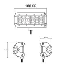 Stualarm LED světlo, 18x3W, 166mm, ECE R10 (wl-8732)