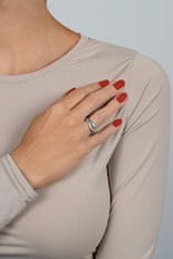 Brilio Silver Elegantní stříbrný prsten se zirkony a syntetickým opálem RI126WLB (Obvod 50 mm)