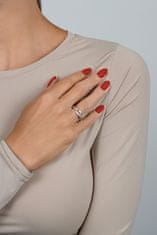 Brilio Silver Elegantní stříbrný prsten se zirkony a syntetickým opálem RI126W (Obvod 58 mm)