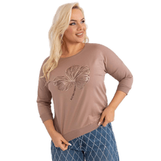 RELEVANCE Dámská halenka plus size s 3/4 rukávy WENA tmavě béžová RV-BZ-9191.78_403986 Univerzální