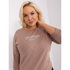 RELEVANCE Dámská halenka plus size s 3/4 rukávy s aplikací DIMIA tmavě béžová RV-BZ-9134.84P_404420 Univerzální