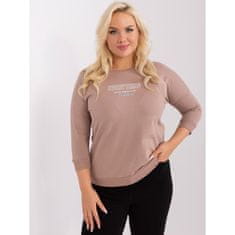 RELEVANCE Dámská halenka plus size s 3/4 rukávy s aplikací DIMIA tmavě béžová RV-BZ-9134.84P_404420 Univerzální