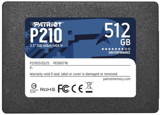 Patriot P210 512GB SSD / 2,5" / Interní / SATA 6GB/s / 7mm