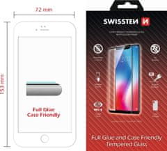 SWISSTEN Sklo full glue, color frame, case friendly 6 plus/6s plus bílé