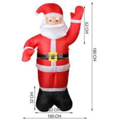 Ruhhy 22624 Nafukovací Santa Claus 180 cm LED