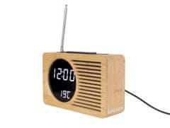 Karlsson Rádiobudík/Stolní hodiny Retro Radio BambooKarlsson