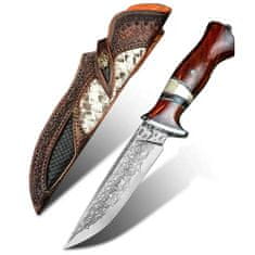 IZMAEL Damaškový lovecký nůž MASTERPIECE Kazumi-Hnědá KP29026