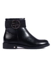 Amiatex Trendy dámské černé kotníčkové boty na plochém podpatku, černé, 40