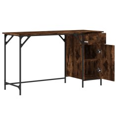 Greatstore Počítačový stůl kouřový dub 131 x 48 x 75 cm kompozitní dřevo