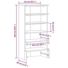 Greatstore Botník 52 x 30 x 104 cm masivní borové dřevo