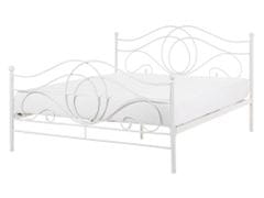 Beliani Kovová postel 140 x 200 cm bílá LYRA