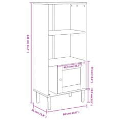 Vidaxl Knihovna SENJA ratanový vzhled bílá 60 x 35 x 130 cm borovice
