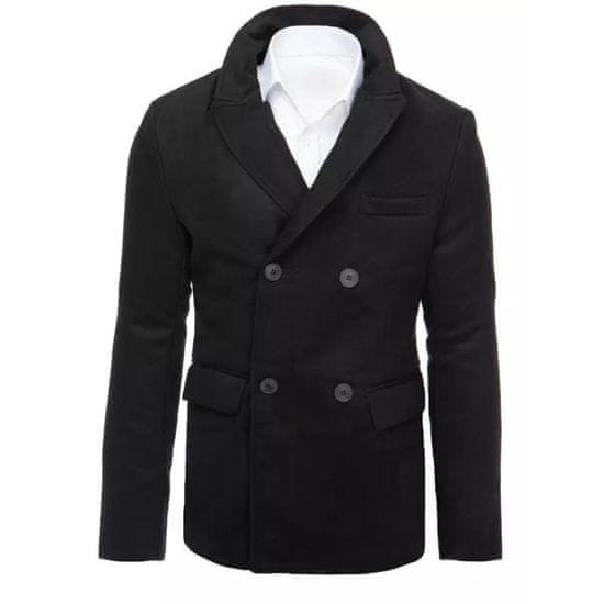 Dstreet Pánský dvouřadý zimní kabát POLO černá cx0433