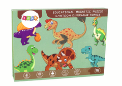 Lean-toys Vzdělávací Sada Puzzle Magnetických S Motivem Dinosaurů